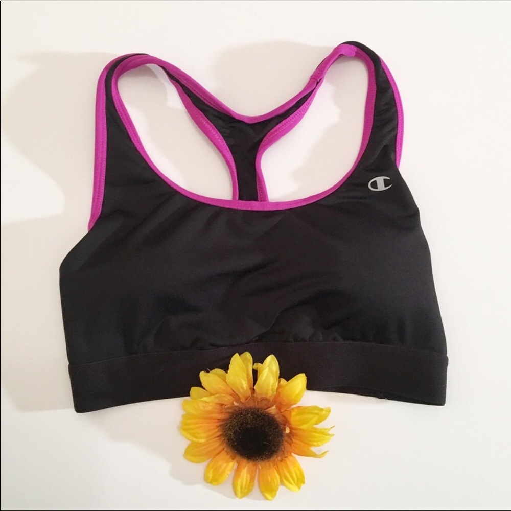 Champion black/purple sports bra medium - Picture 1 of 4
